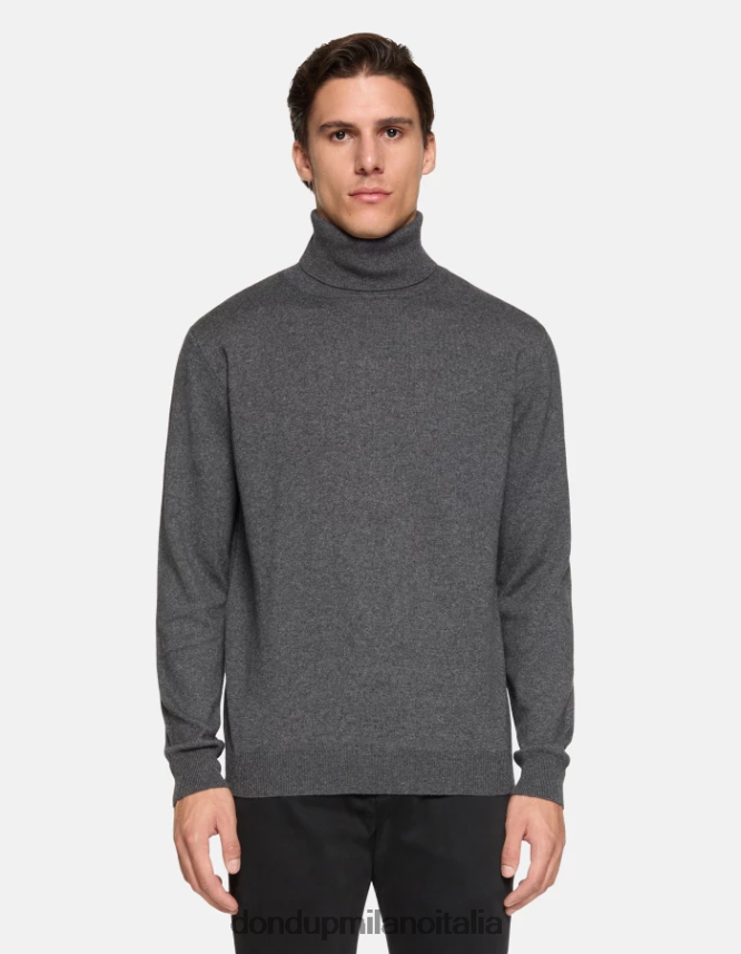 DONDUP hombres Jersey regular fit de cachemir y seda con cuello tipo polo vestir gris AZX2Z0867