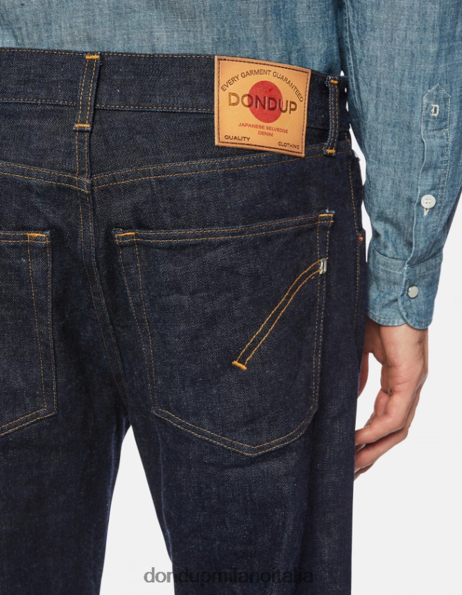 DONDUP hombres Vaqueros Ervin holgados de 34 pulgadas en denim con orillo rígido vestir azul AZX2Z0620