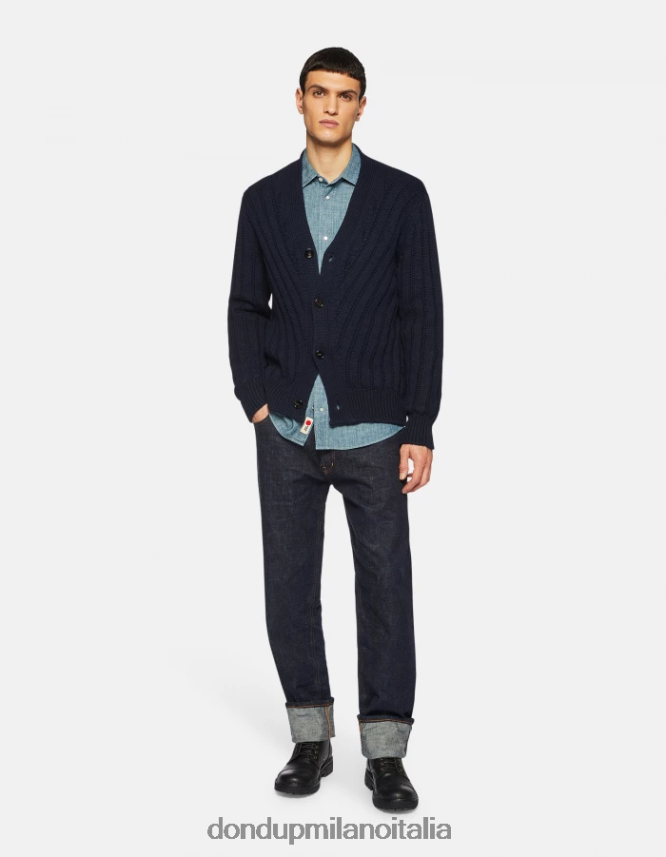 DONDUP hombres Vaqueros Ervin holgados de 34 pulgadas en denim con orillo rígido vestir azul AZX2Z0620