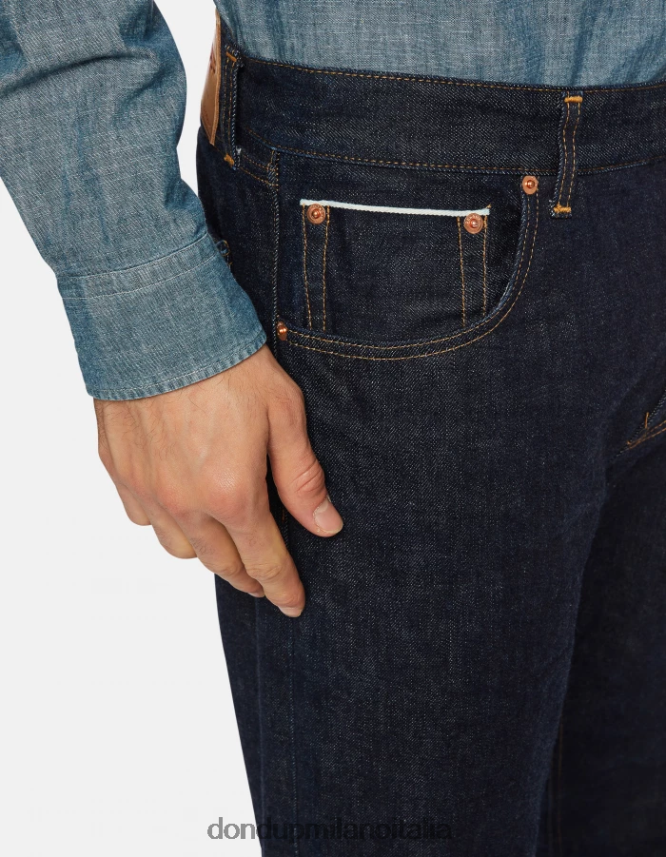 DONDUP hombres Vaqueros Ervin holgados de 34 pulgadas en denim con orillo rígido vestir azul AZX2Z0620