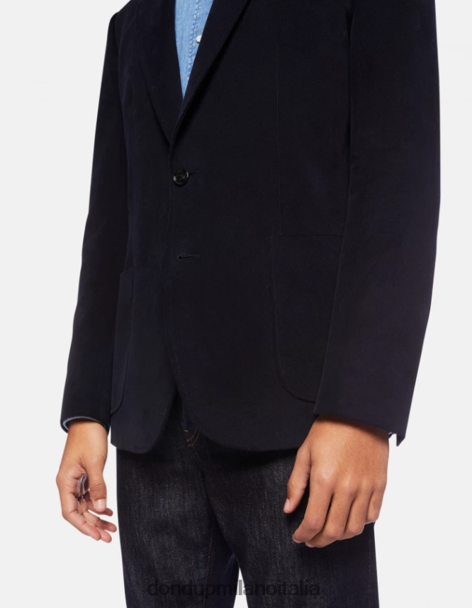 DONDUP hombres blazer de algodón con botonadura sencilla vestir Azul marino AZX2Z0927