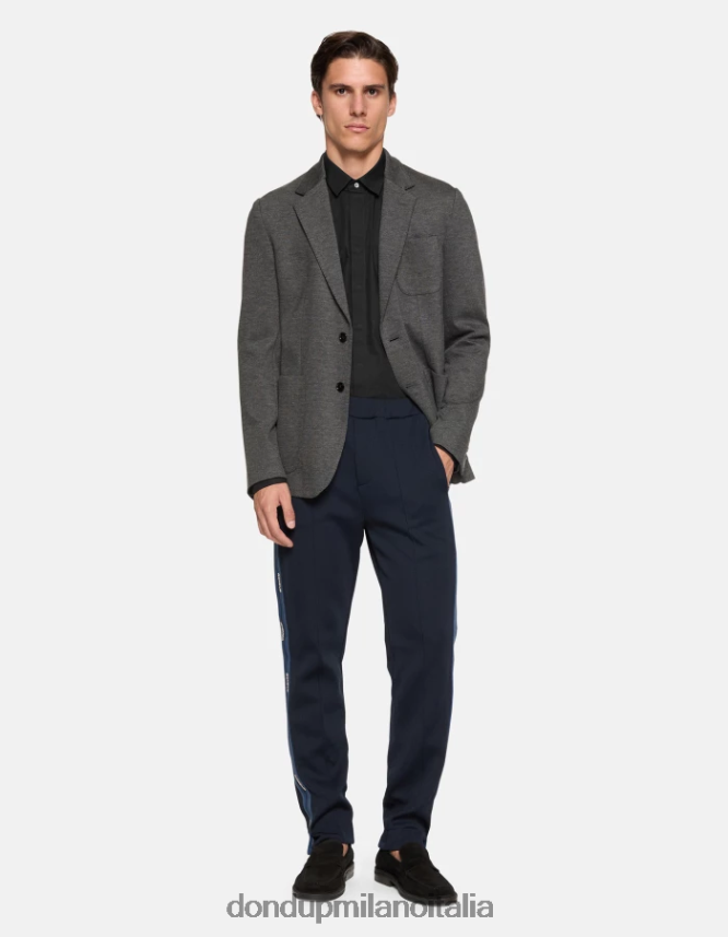 DONDUP hombres blazer de punto con botonadura simple vestir negro AZX2Z0929