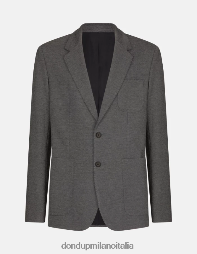 DONDUP hombres blazer de punto con botonadura simple vestir negro AZX2Z0929