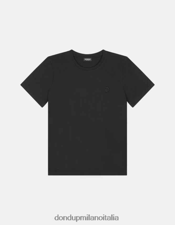 DONDUP hombres camiseta de punto regular fit vestir negro AZX2Z0796