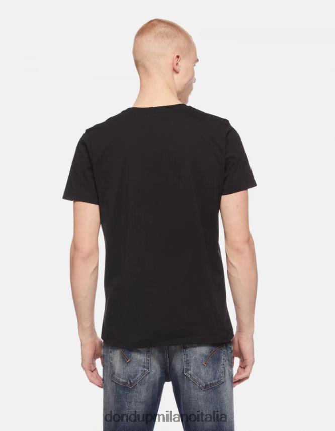 DONDUP hombres camiseta de punto regular fit vestir negro AZX2Z0812