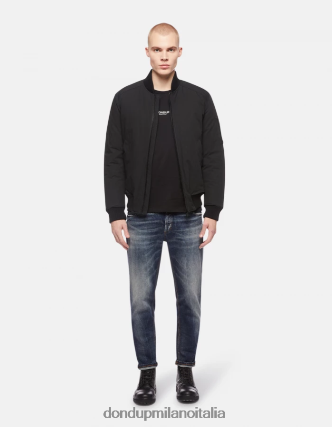 DONDUP hombres camiseta de punto regular fit vestir negro AZX2Z0812