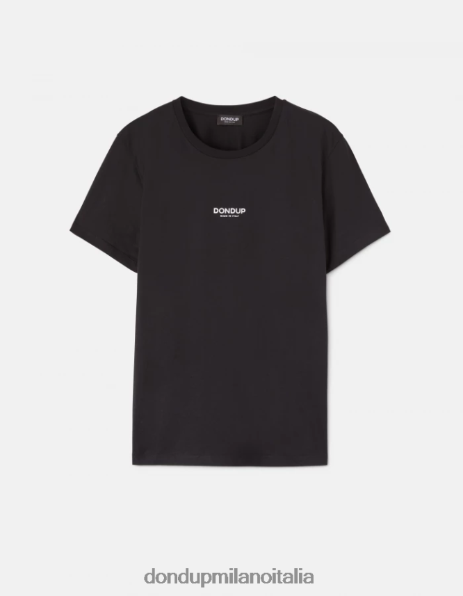 DONDUP hombres camiseta de punto regular fit vestir negro AZX2Z0812