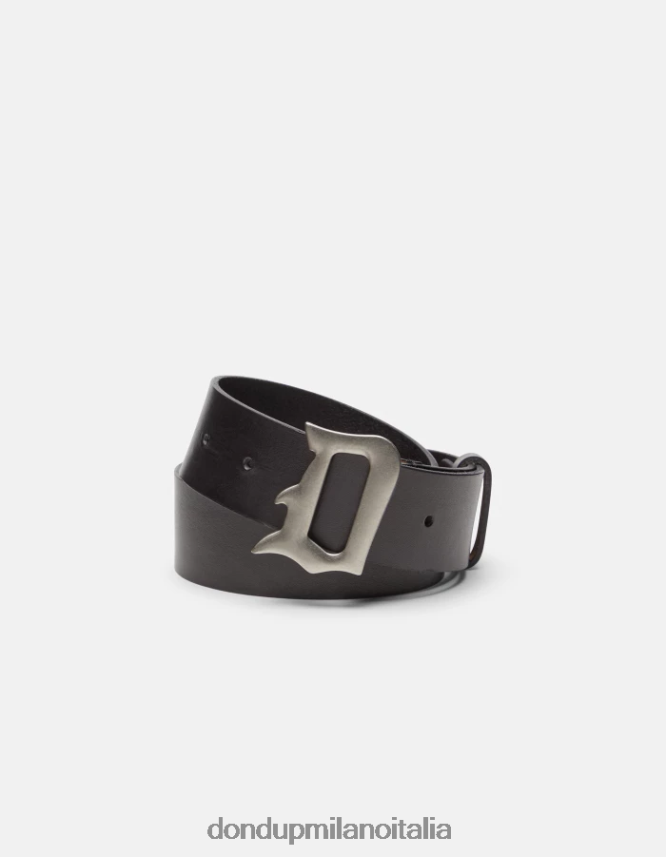 DONDUP hombres cinturón de cuero accesorios negro AZX2Z0965
