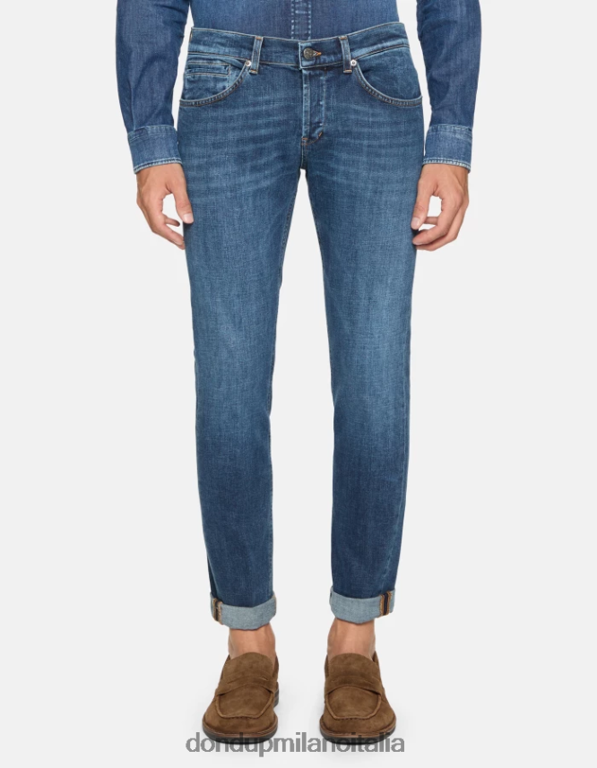 DONDUP hombres jeans ajustados george en denim elástico vestir azul AZX2Z0556