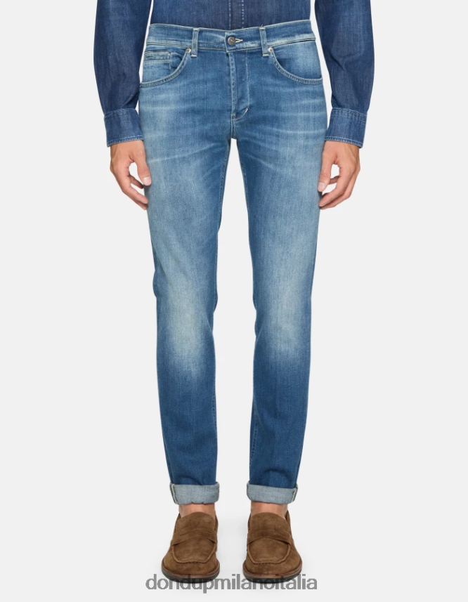 DONDUP hombres jeans ajustados george en denim elástico vestir azul AZX2Z0563