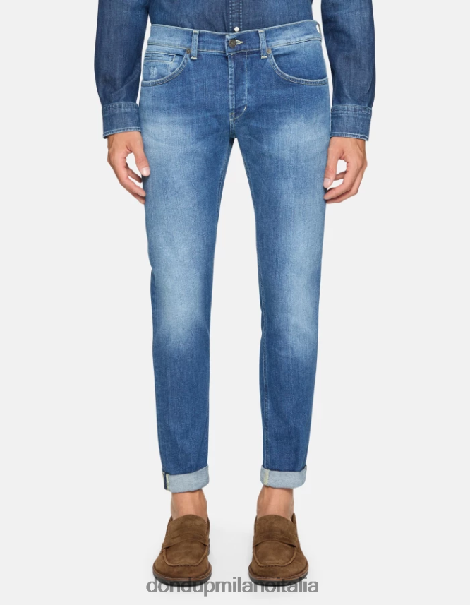 DONDUP hombres jeans ajustados george en denim elástico vestir azul AZX2Z0573