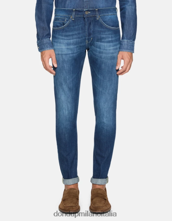 DONDUP hombres jeans ajustados george en denim elástico vestir azul AZX2Z0575
