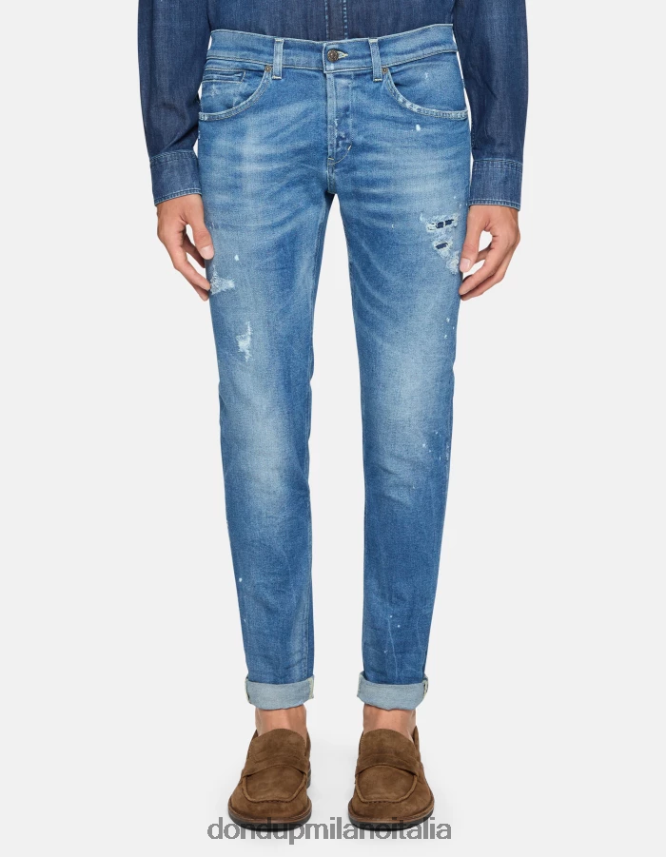DONDUP hombres jeans ajustados george en denim elástico vestir azul AZX2Z0586