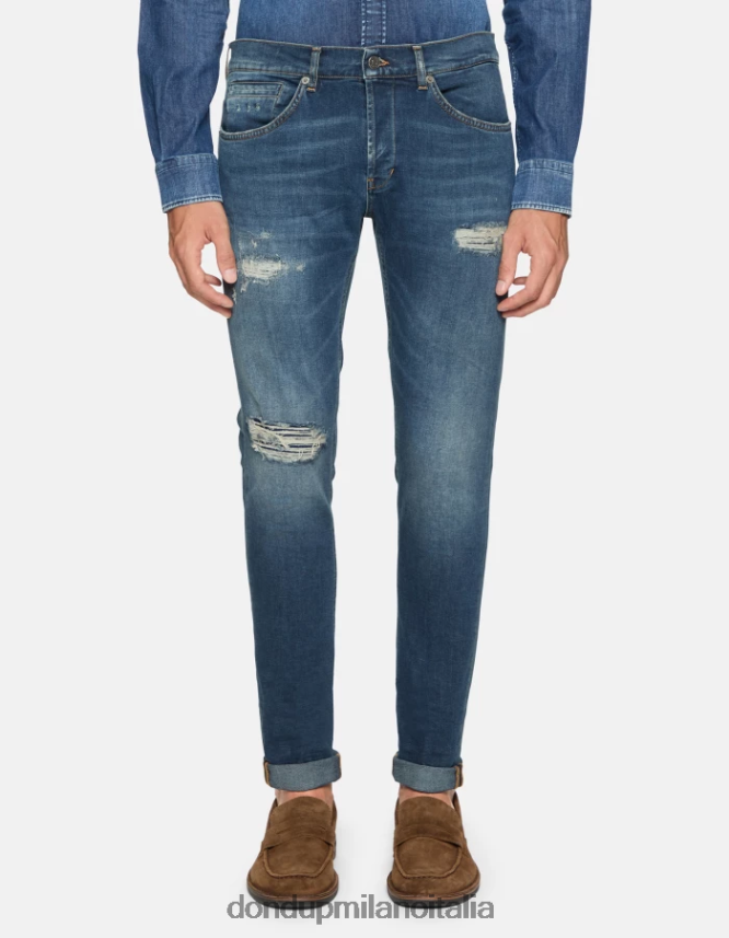 DONDUP hombres jeans ajustados george en denim elástico vestir azul AZX2Z0594