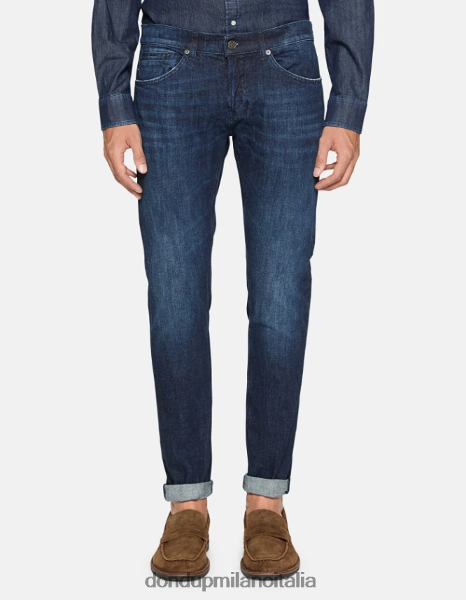 DONDUP hombres jeans ajustados george en denim elástico vestir azul AZX2Z0606