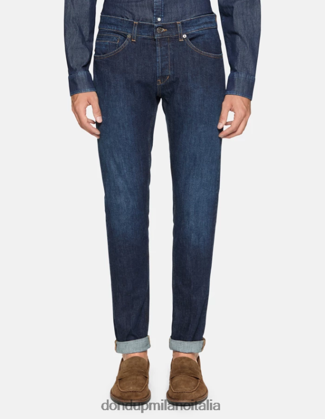 DONDUP hombres jeans ajustados george en denim elástico vestir azul AZX2Z0609