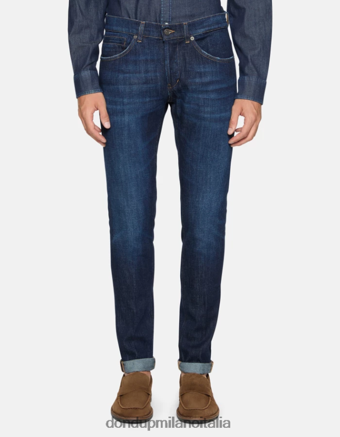 DONDUP hombres jeans ajustados george en denim elástico vestir azul AZX2Z0615