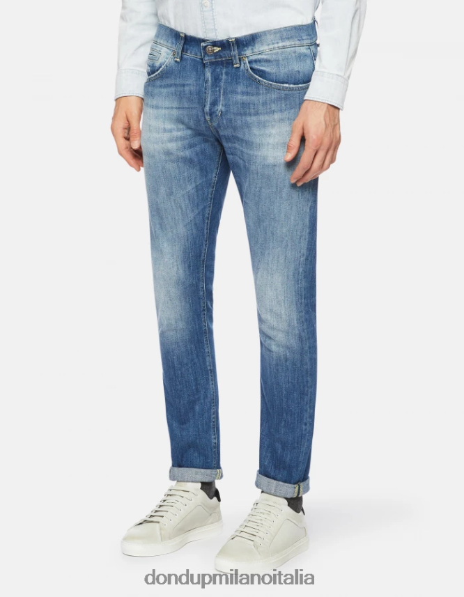 DONDUP hombres jeans ajustados george en denim elástico vestir azul AZX2Z0659