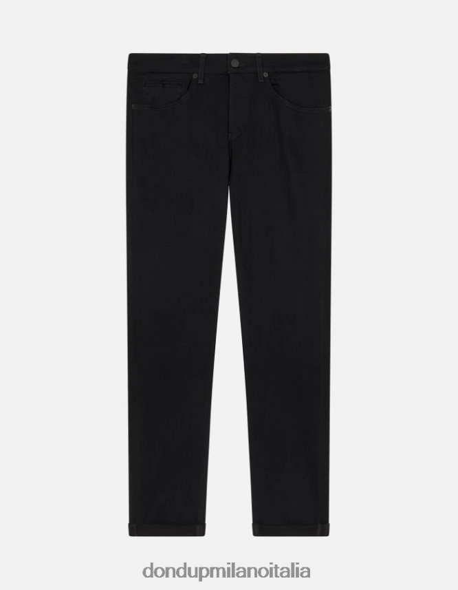 DONDUP hombres jeans ajustados george en denim elástico vestir negro AZX2Z0635