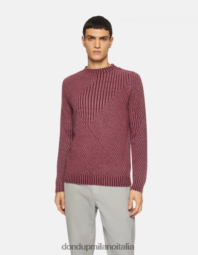 DONDUP hombres jersey de lana con cuello redondo vestir prugna AZX2Z0895