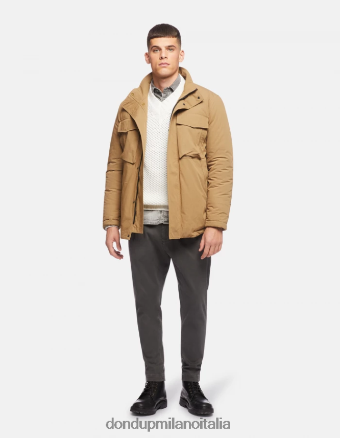 DONDUP hombres pantalones ben carrot fit de algodón vestir humo AZX2Z0680