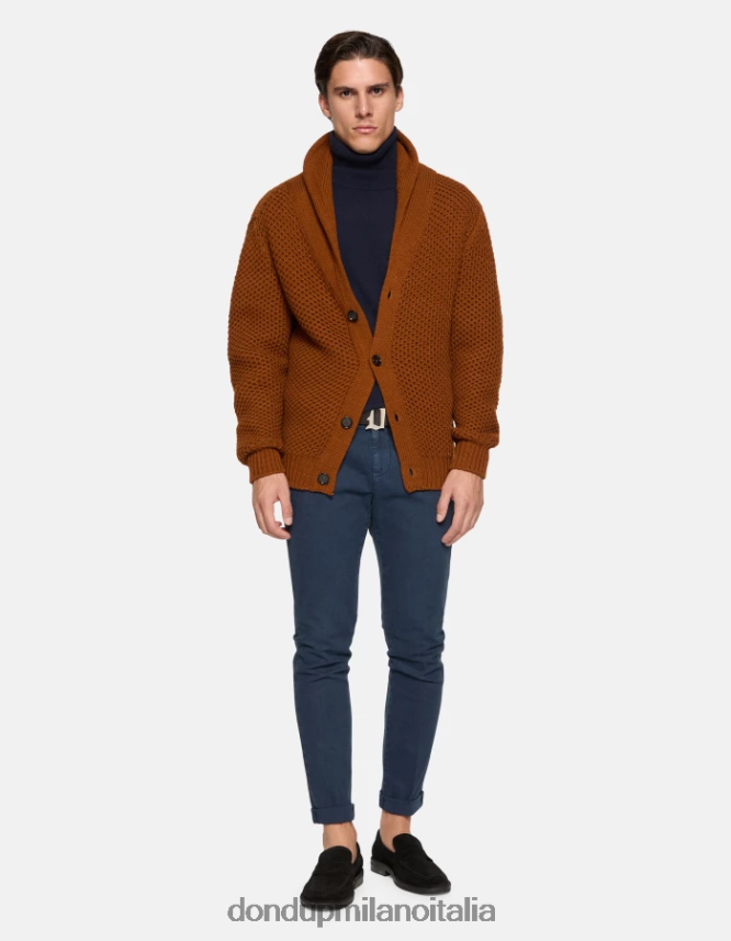 DONDUP hombres pantalones gaubert slim de algodón vestir Azul marino AZX2Z0711