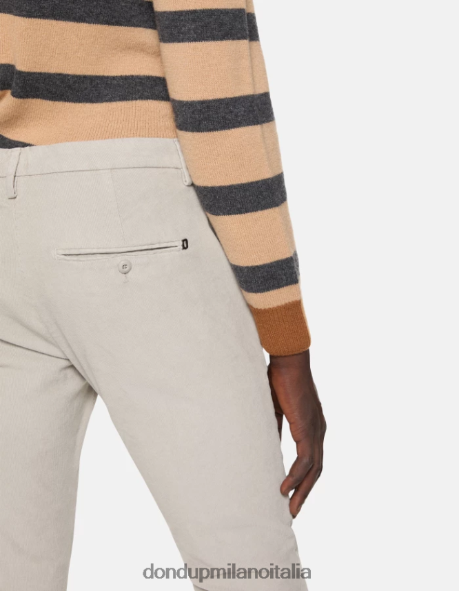 DONDUP hombres pantalones gaubert slim de terciopelo vestir gris claro AZX2Z0768