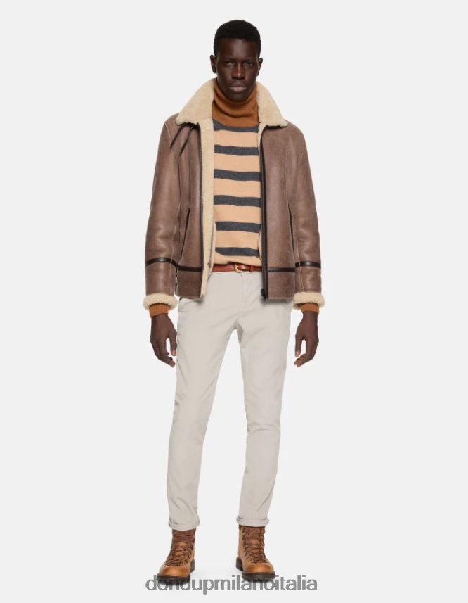 DONDUP hombres pantalones gaubert slim de terciopelo vestir gris claro AZX2Z0768