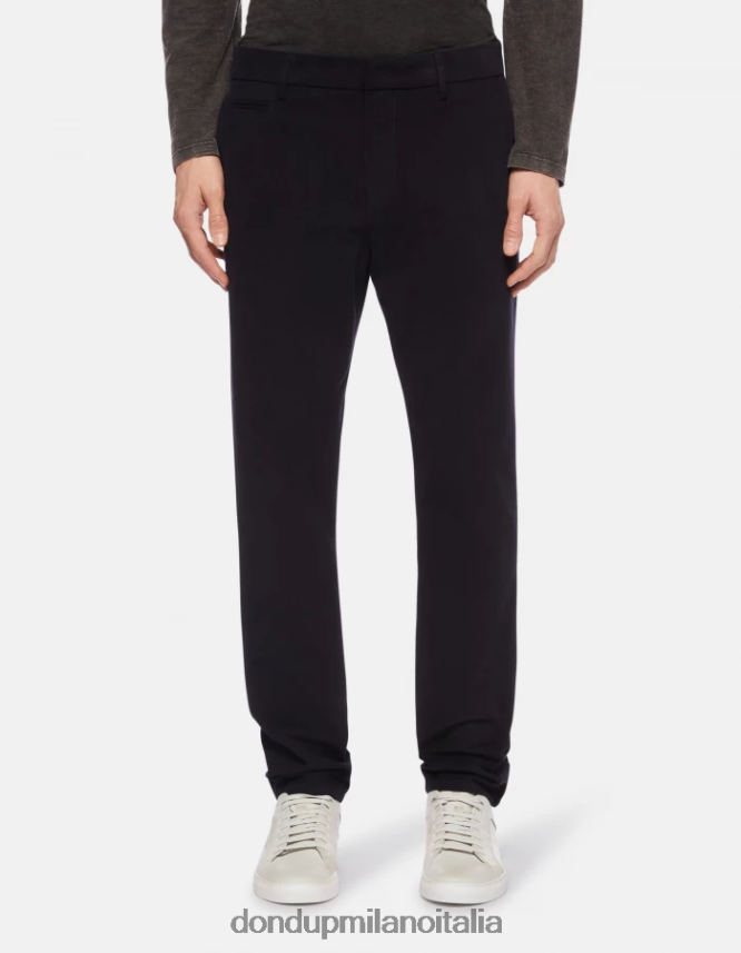 DONDUP hombres pantalones joe carrot fit de algodón vestir Azul marino AZX2Z0699