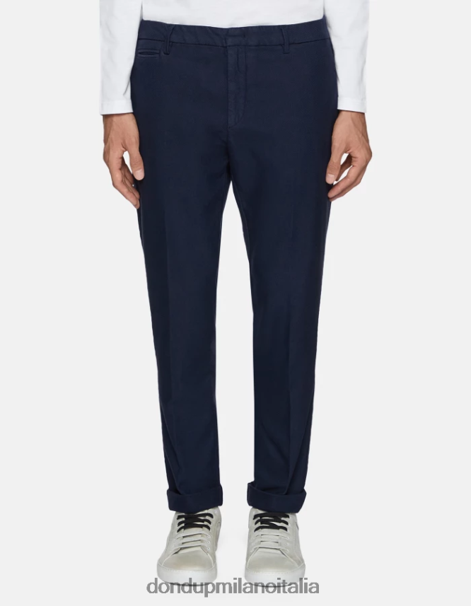 DONDUP hombres pantalones joe carrot fit de algodón vestir azul AZX2Z0748