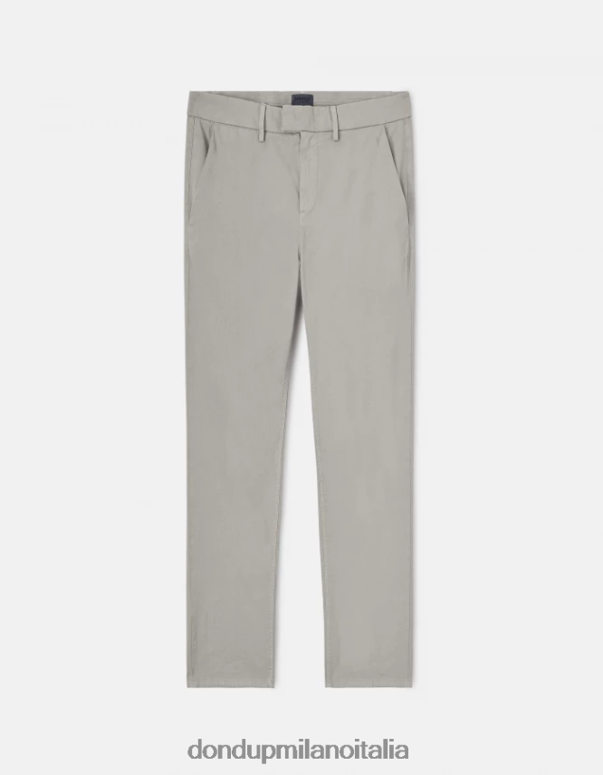 DONDUP hombres pantalones pablo regular fit de algodón vestir gris claro AZX2Z0712