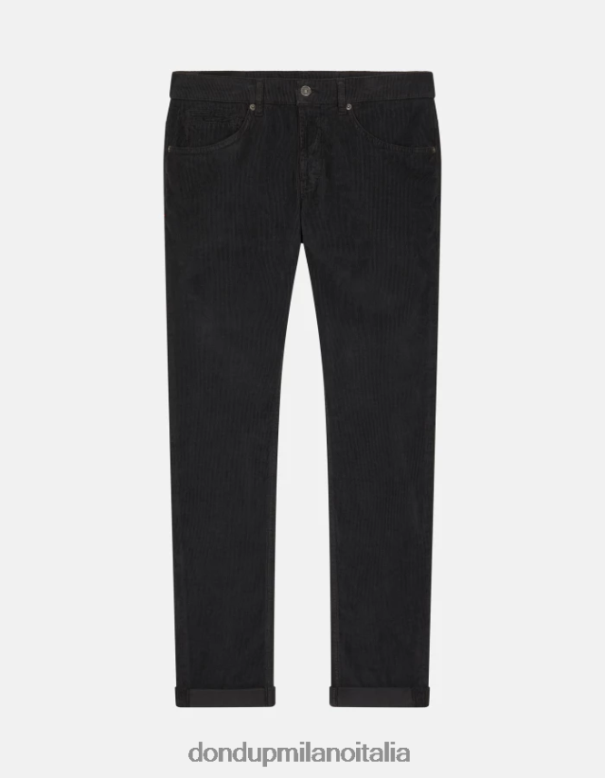 DONDUP hombres pantalones pitillo de terciopelo george vestir humo AZX2Z0644