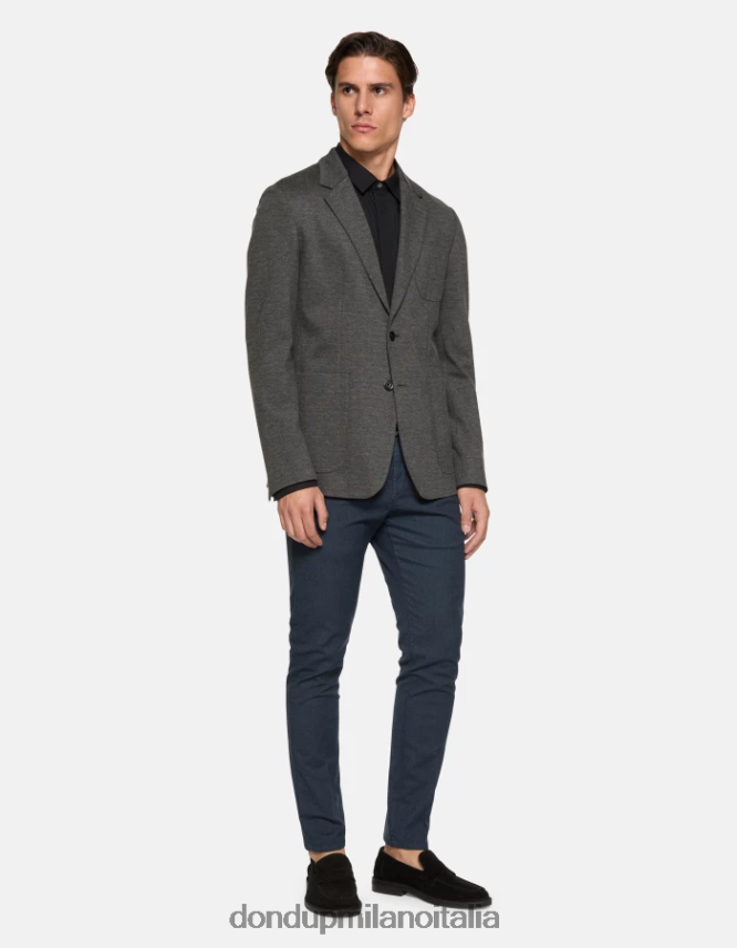 DONDUP hombres pantalones ral regular fit de algodón vestir Azul marino AZX2Z0696