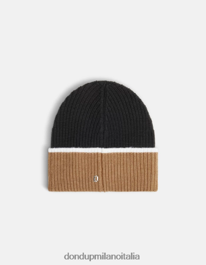 DONDUP hombres sombrero de lana accesorios negro y champán AZX2Z0939