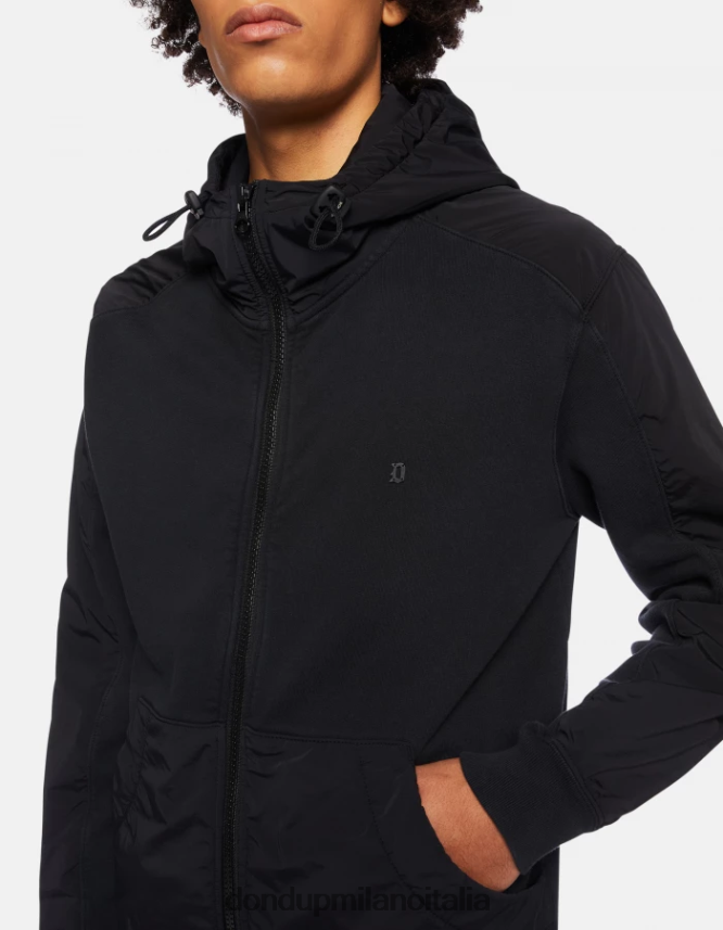 DONDUP hombres sudadera con capucha y corte regular vestir negro AZX2Z0842