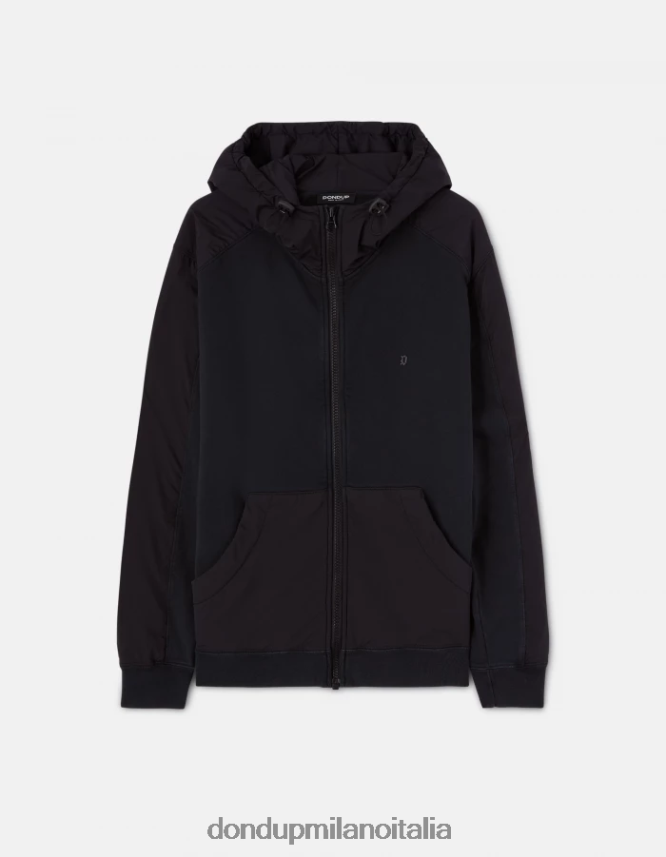 DONDUP hombres sudadera con capucha y corte regular vestir negro AZX2Z0842