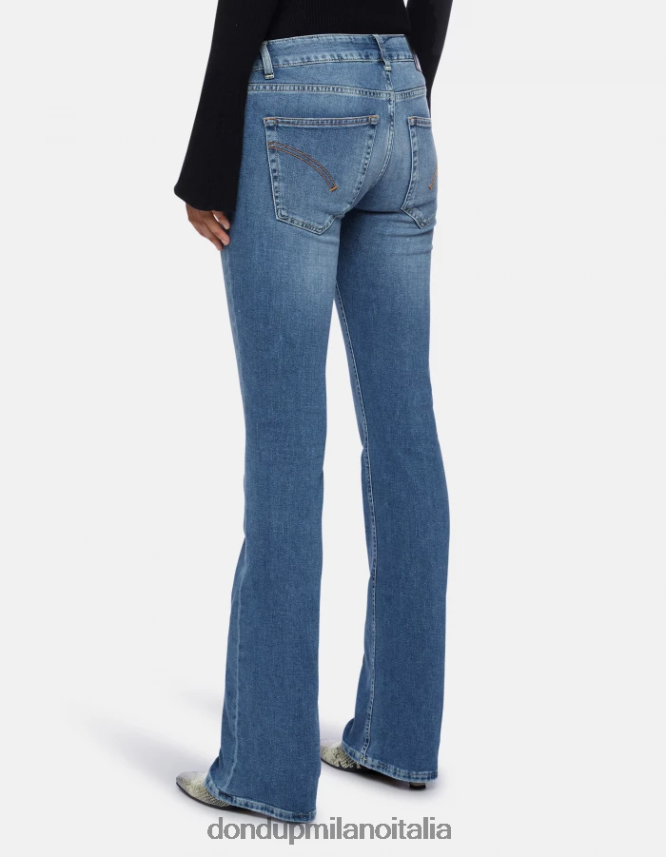DONDUP mujer Vaqueros bootcut lola en denim elástico vestir azul AZX2Z097