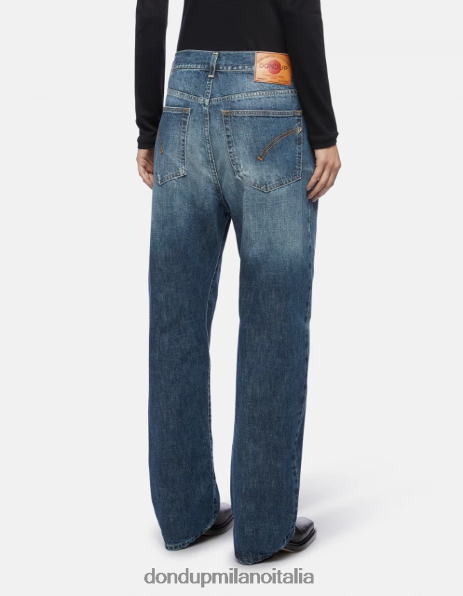 DONDUP mujer Vaqueros holgados Yara en denim con orillo rígido vestir azul AZX2Z0118