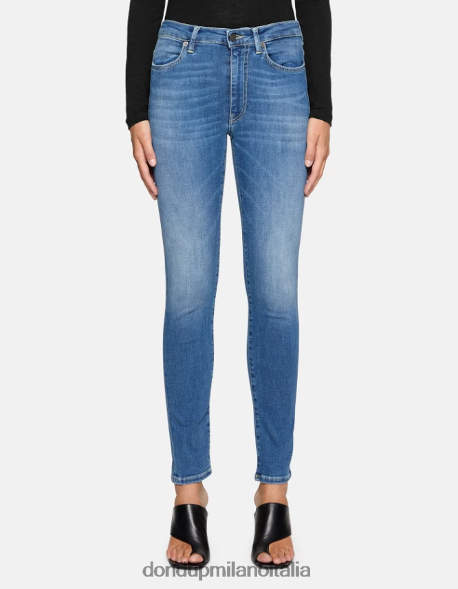 DONDUP mujer Vaqueros súper ajustados iris en denim elástico vestir azul AZX2Z038