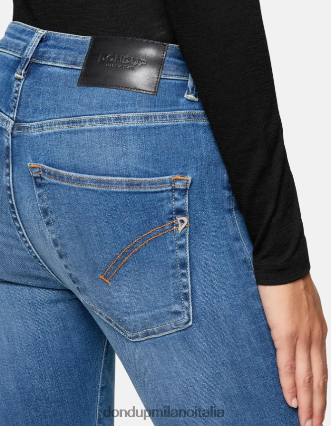 DONDUP mujer Vaqueros súper ajustados iris en denim elástico vestir azul AZX2Z038