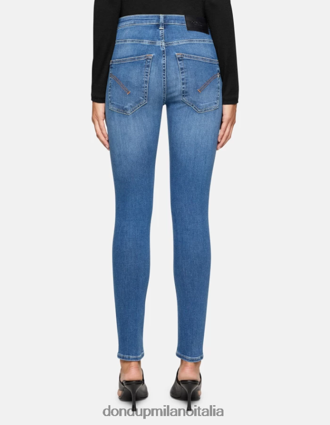 DONDUP mujer Vaqueros súper ajustados iris en denim elástico vestir azul AZX2Z038