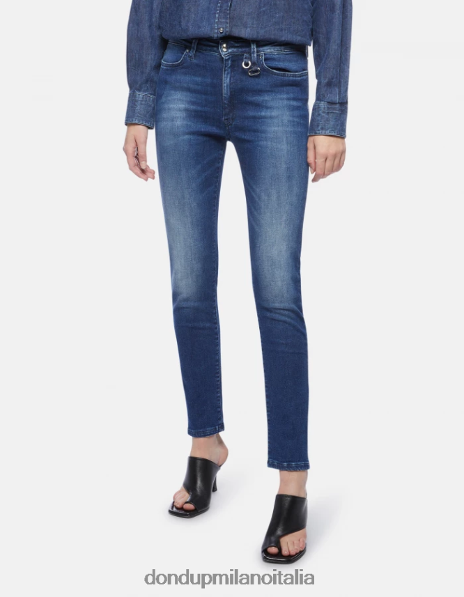DONDUP mujer Vaqueros súper ajustados iris en denim elástico vestir azul AZX2Z060