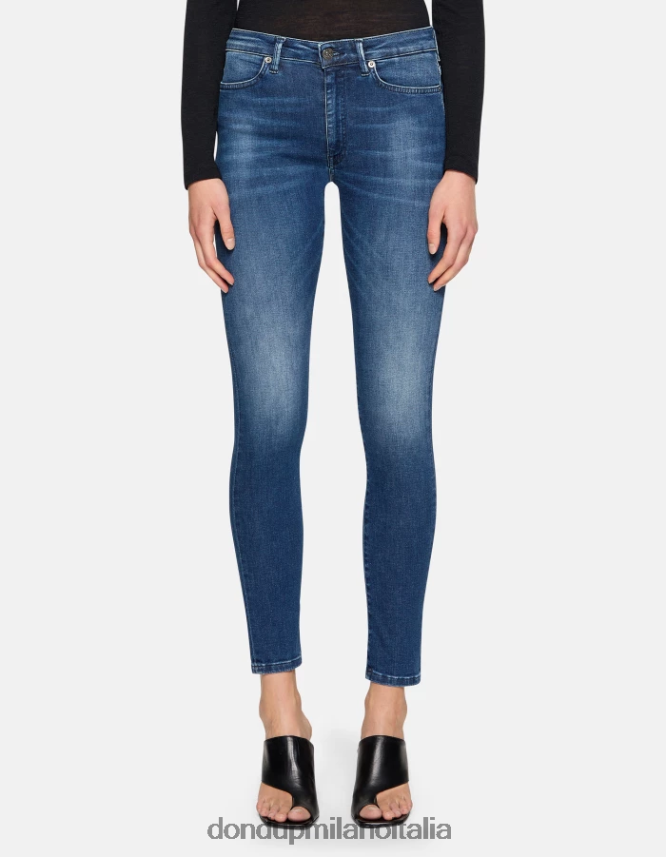 DONDUP mujer Vaqueros súper ajustados iris en denim elástico vestir azul AZX2Z068