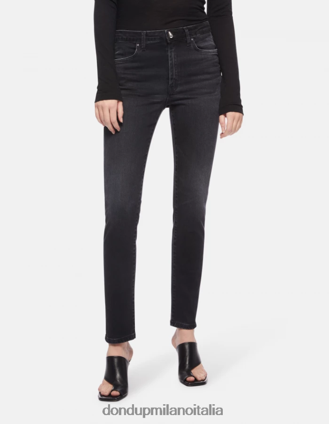 DONDUP mujer Vaqueros súper ajustados iris en denim elástico vestir negro AZX2Z078