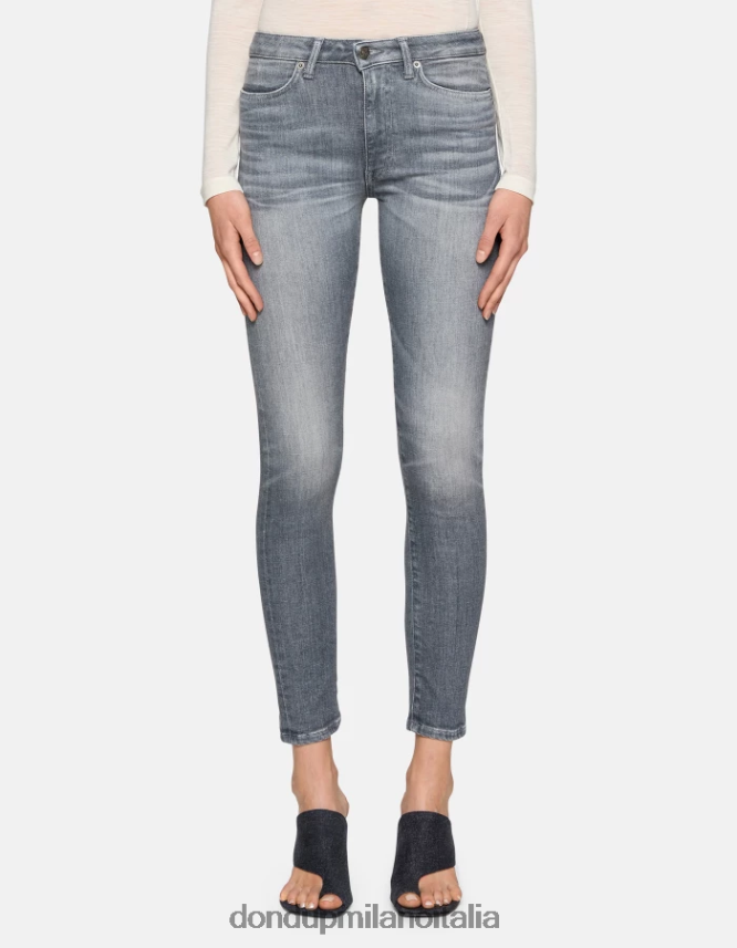DONDUP mujer Vaqueros súper ajustados iris en denim elástico vestir topo AZX2Z010