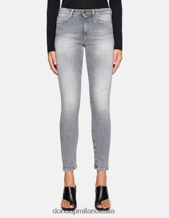 DONDUP mujer Vaqueros súper ajustados iris en denim elástico vestir topo AZX2Z018