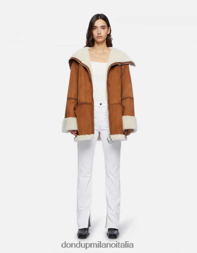 DONDUP mujer abrigo oversize de piel de oveja vestir noche AZX2Z0360