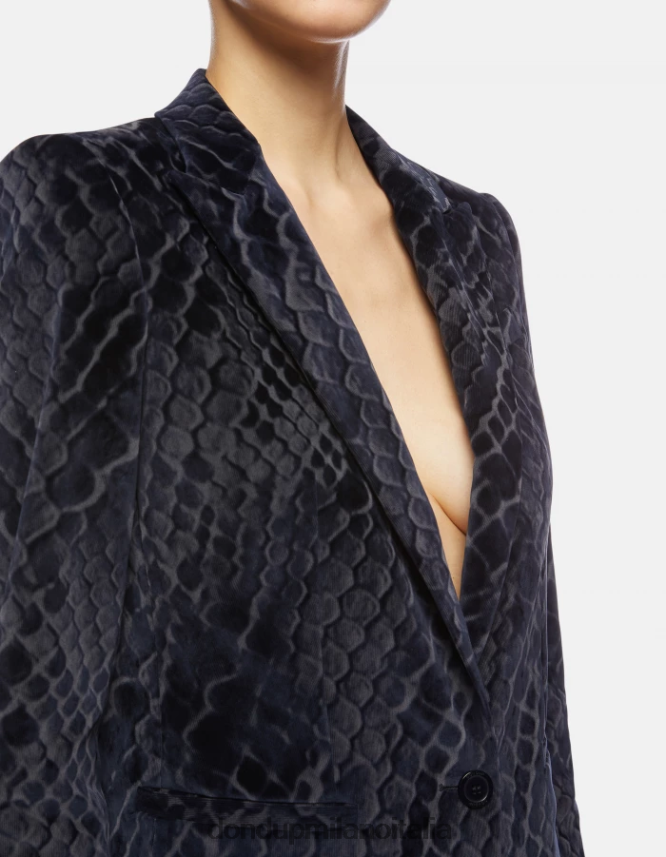 DONDUP mujer blazer de mezclilla con botonadura simple vestir azul AZX2Z0387