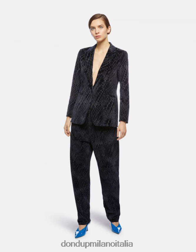 DONDUP mujer blazer de mezclilla con botonadura simple vestir azul AZX2Z0387