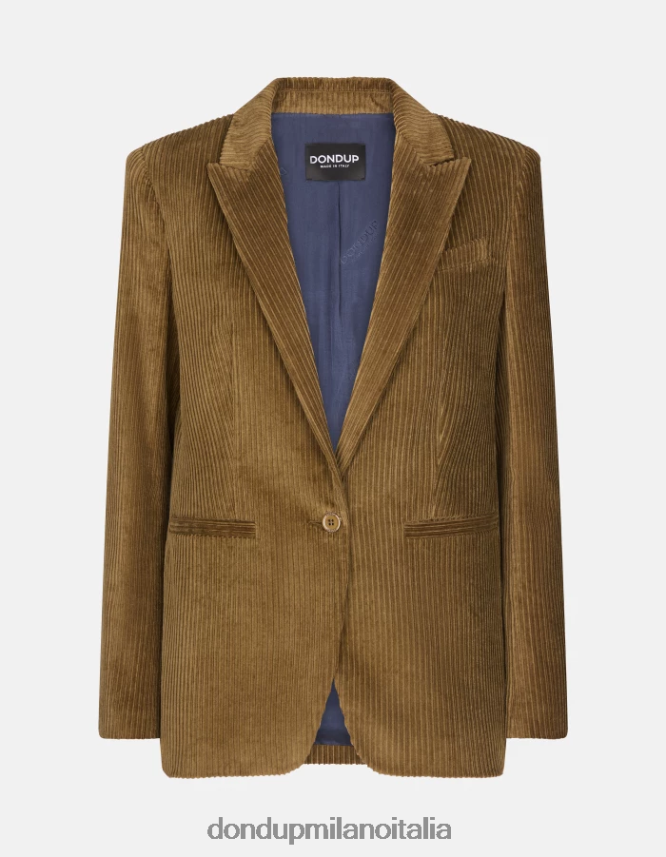DONDUP mujer blazer de terciopelo con botonadura simple vestir canela AZX2Z0377